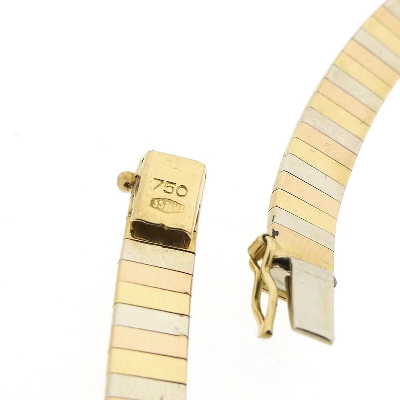 Image 7 of 18-karat tricolor gold omega necklace | 47 cm