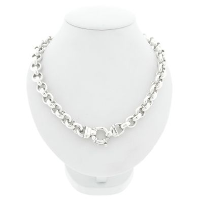 Image 1 of Silver robust jasseron link chain | 44 cm