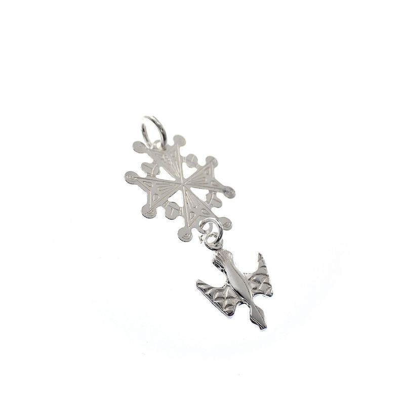 Image 2 of Silver charm; Huguenot Cross