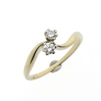 Gold ring with diamond; 0.20 ct. | Toi et moi