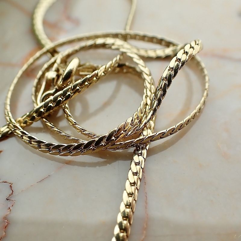 Image 4 of Two-tone gold necklace with 0.02 ct. diamond | 46 cm