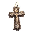 Image 1 of 19th century gold pendant of a cross with corpus INRI; Filigree