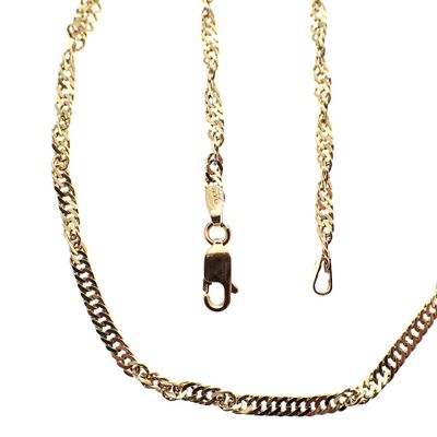 Image 1 of Gold twisted gourmet link necklace | 47 cm