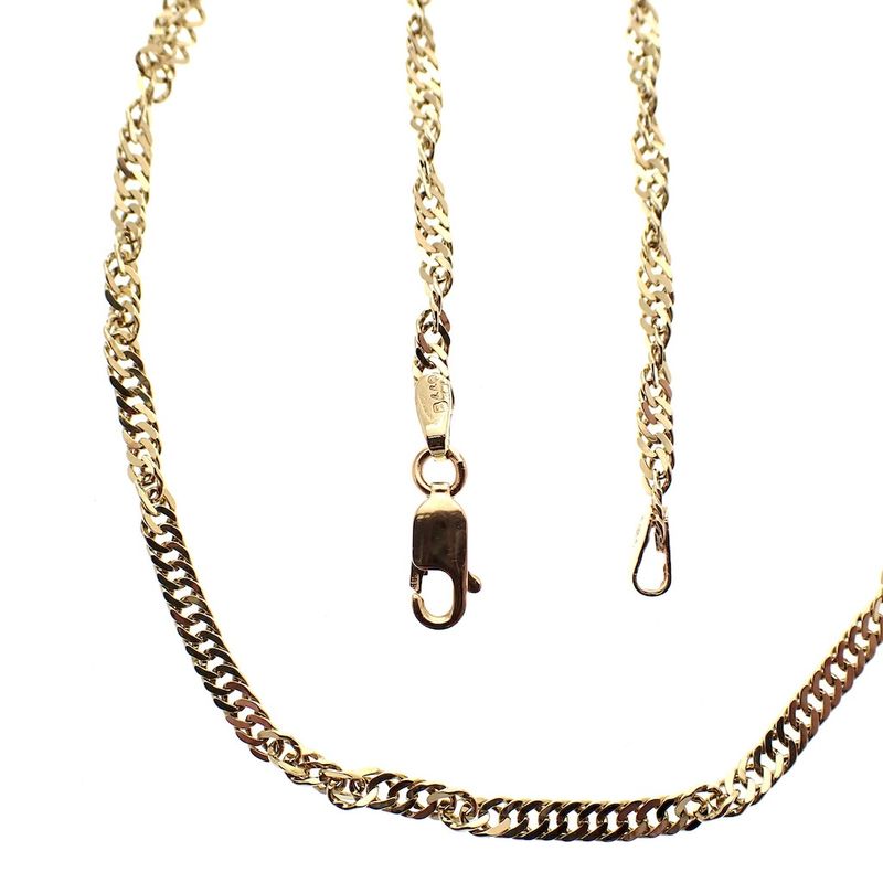Image 1 of Gold twisted gourmet link necklace | 47 cm
