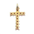 Image 5 of Vintage gold pendant of a cross with blood coral