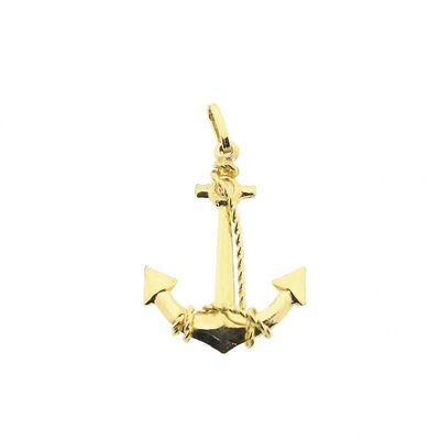 Gold pendant of an anchor with rope Image 1 of Gold pendant of an anchor with rope