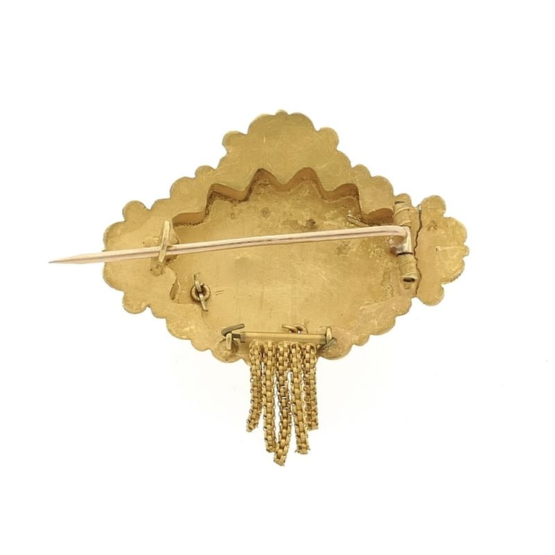 Image 4 of Gold brooch of a hat bell | Filigree technique