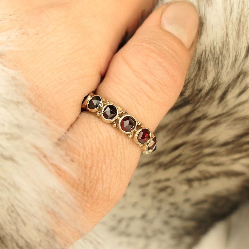 Image 3 of Gold alliance ring with garnet