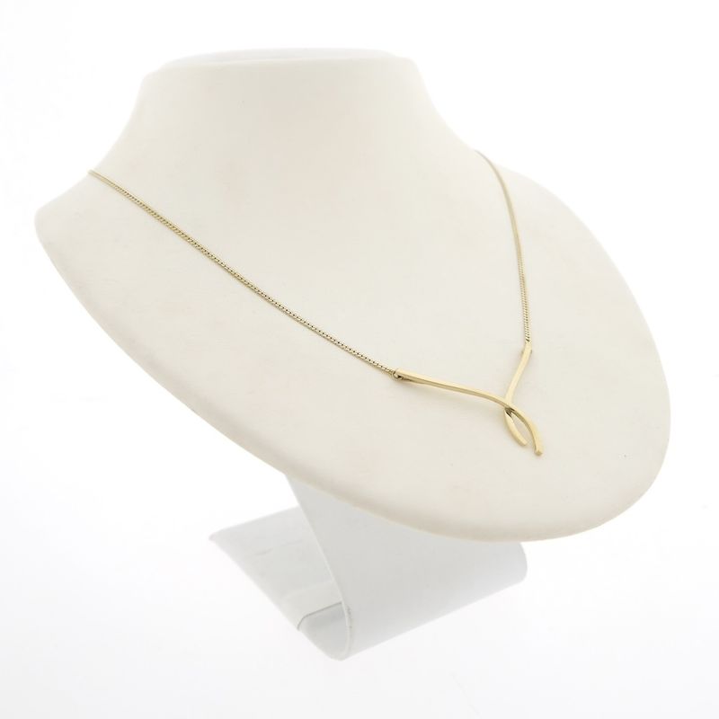 Image 5 of Gold flat cardano link chain with fixed pendant