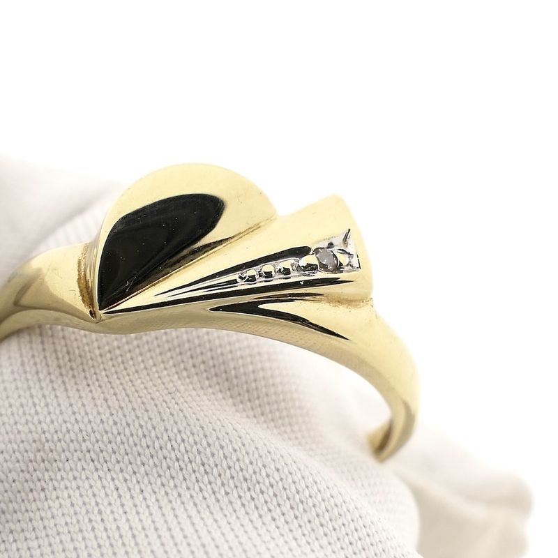 Image 3 of Golden fantasy ring with diamond | 0.01 ct.