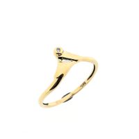 Golden solitaire ring with diamond; 0.005 ct.