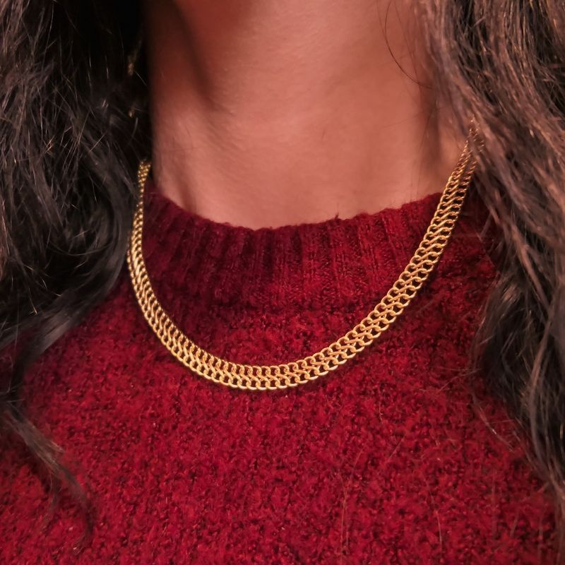 Image 4 of Gold French gourmet link chain | 44.5 cm