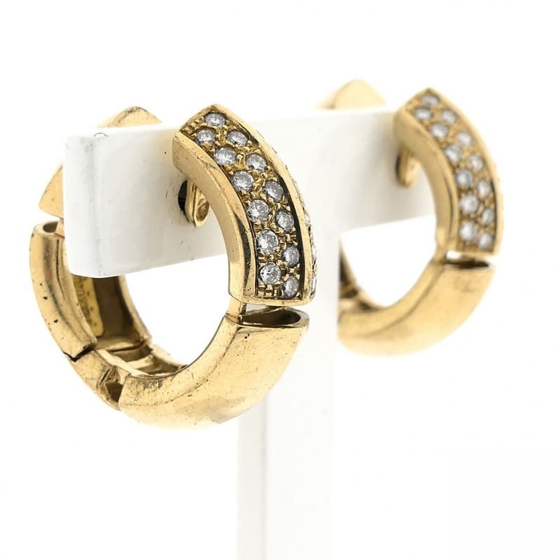 Image 4 of Antonini gold earrings with diamonds; 0.78 ct.