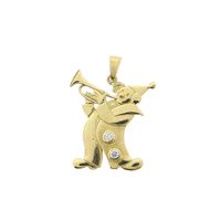 Gold pendant of a clown with zirconia