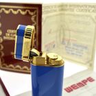 Image 4 of Vintage Cartier 'must de Cartier' Lighter/Briquets - Blue Lacquer - Includes original box and papers