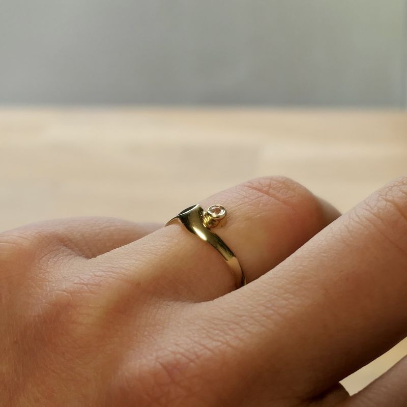 Image 11 of Gold solitaire ring with zirconia
