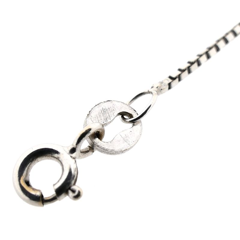 Image 8 of White Gold Venetian Box Chain Necklace