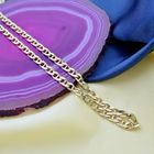 Image 2 of Gold navy/gourmet link necklace