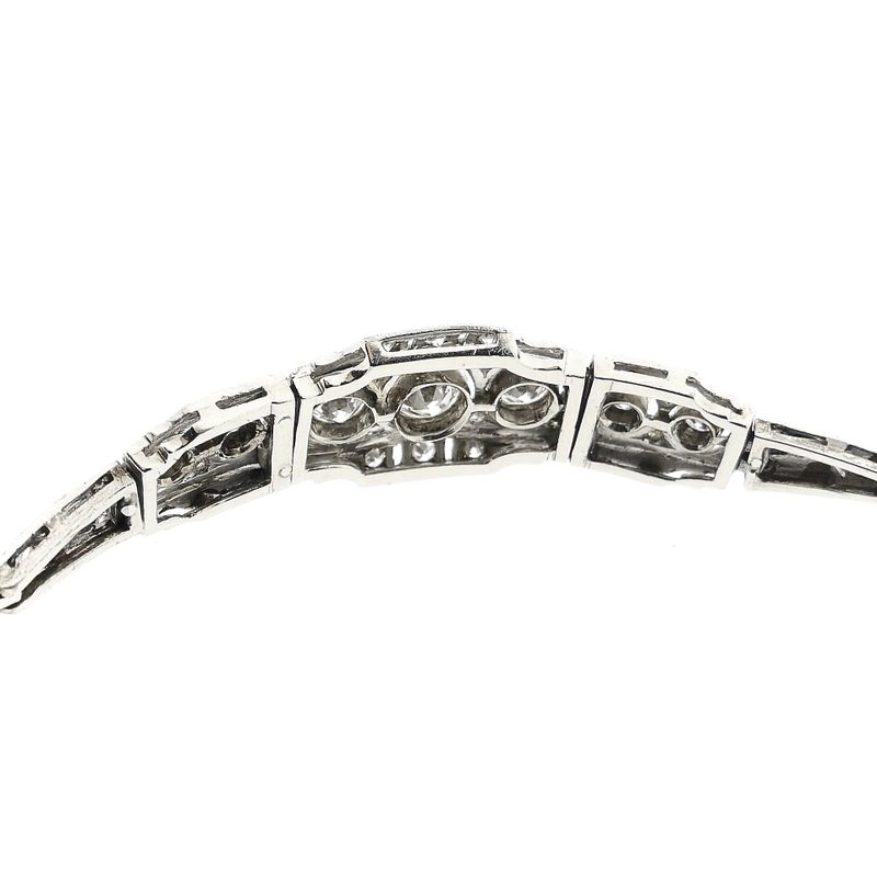 Afbeelding 7 van Witgouden Art-deco armband met diamanten; Ca. 1,29 ct. | 19 cm