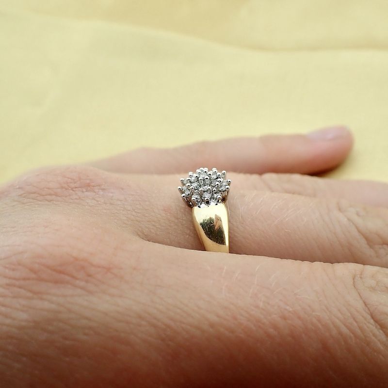 Image 9 of Gold entourage ring with diamonds | 0.19 ct.