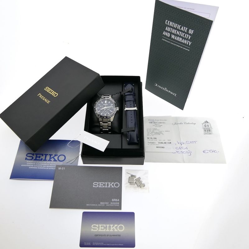 Image 23 of Seiko Presage Sharp Edged Ao-Fuji GMT Limited Edition SPB303J1; Automatic men's watch