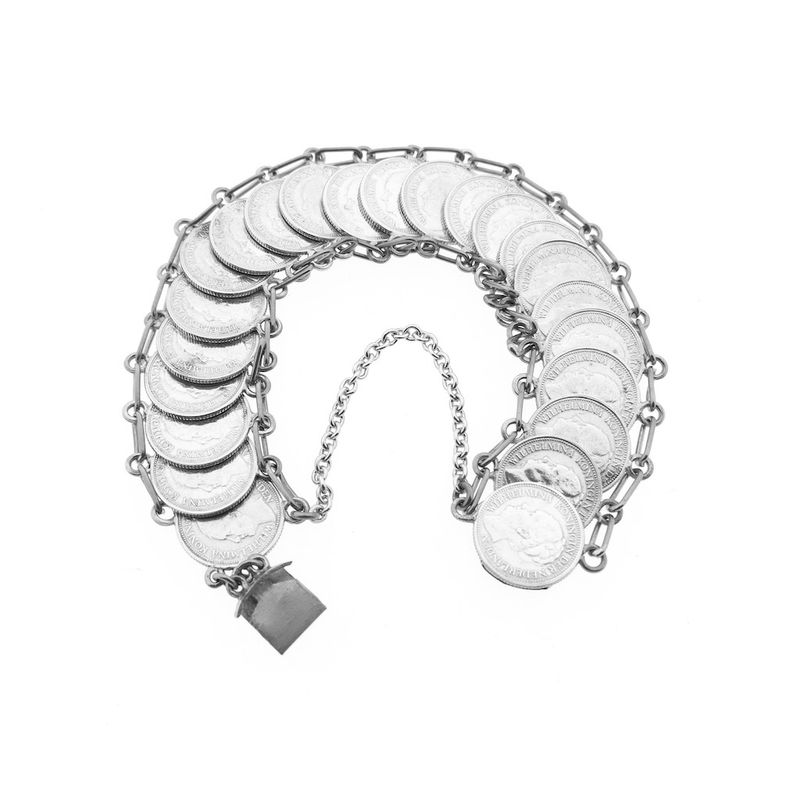 Image 6 of Silver Queen Wilhelmina coin bracelet | 17 cm