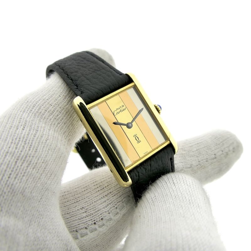 Image 7 of Cartier Tank Vermeil Trinity; Vintage mechanical women's watch