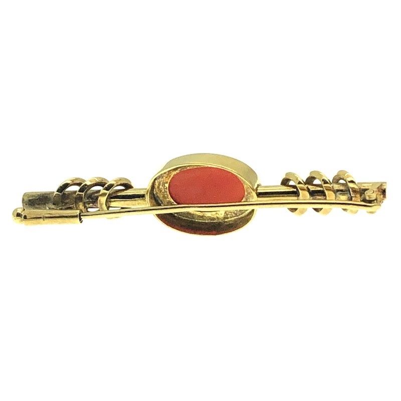 Image 3 of Antique gold brooch with blood coral