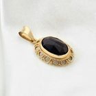Image 2 of Vintage gold pendant with oval garnet
