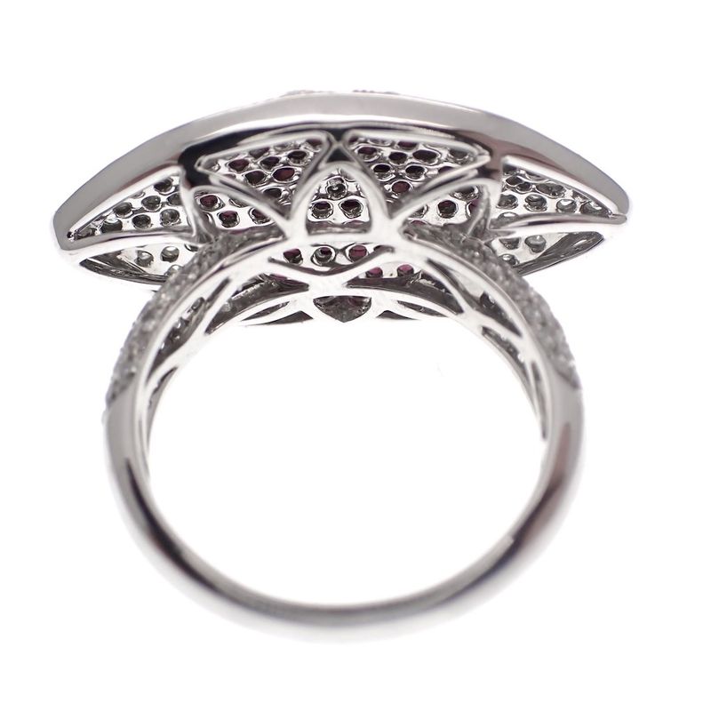Image 4 of 18 carat white gold ring Kiss; ruby ​​& diamond | 1.02 ct.