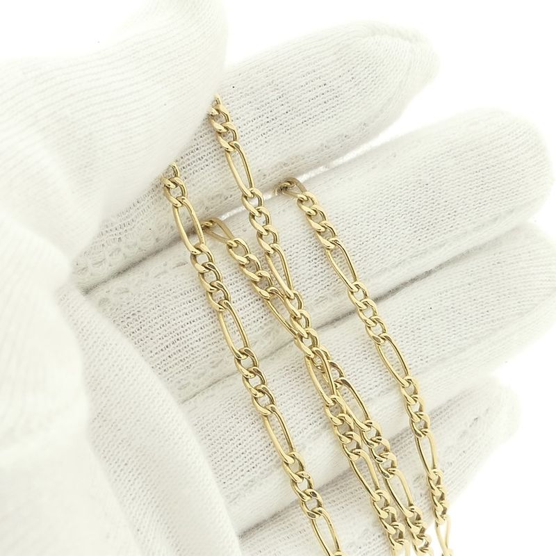 Image 6 of Gold Figaro link chain | 61 cm