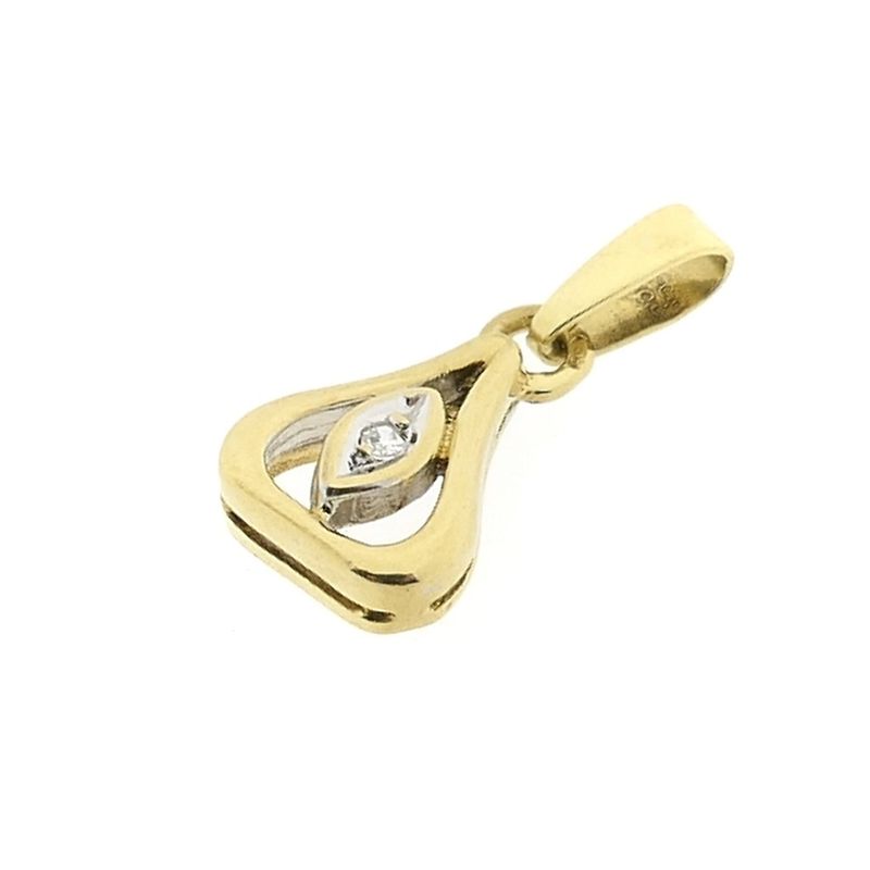 Image 7 of Gold subtle pendant with diamond; 0.01 ct.