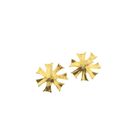 Image 9 of Gold floral stud earrings with pearl