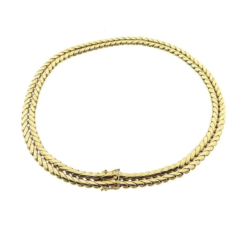 Image 8 of Gold flat foxtail link necklace | 40.5 cm