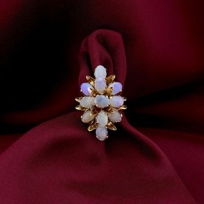 Image 2 of Gold Statement Ring with Opal