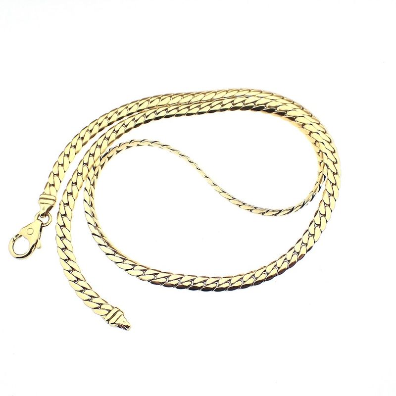 Image 5 of Gold flat gourmet link chain | 45 cm