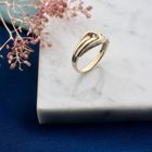 Image 2 of Gold ring with diamonds; 0.01 ct.