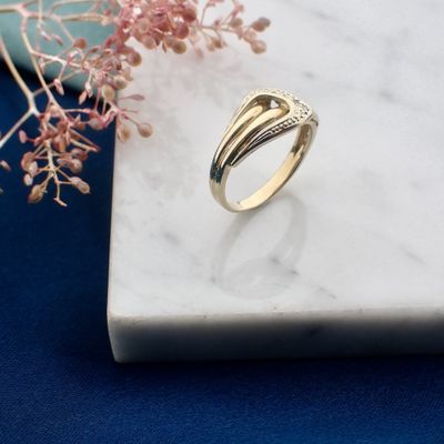 Gold ring with diamonds; 0.01 ct. Image 2 of Gold ring with diamonds; 0.01 ct.