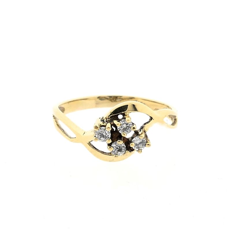 Image 3 of Gold ring with zirconia