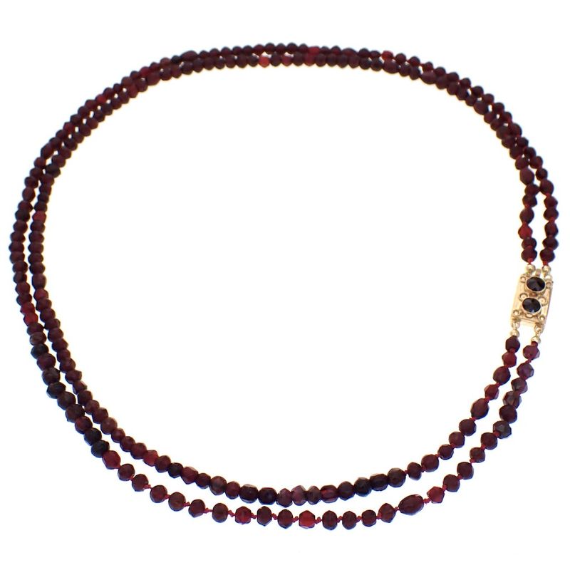 Image 6 of Antique glass bead necklace with gold clasp