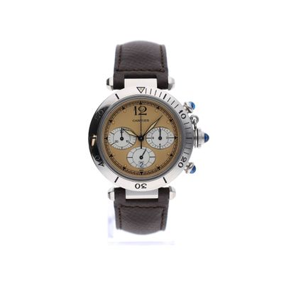Cartier Pasha Chronograph 1050 / W31004H3; Unisex Horloge Afbeelding 1 van Cartier Pasha Chronograph 1050 / W31004H3; Unisex Horloge