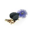 Image 2 of Tricolor gold brooch with colored glass, jade and diamond; 0.14 ct.