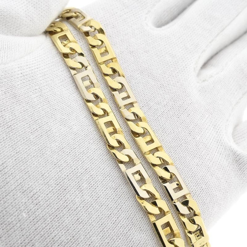 Image 9 of Two-tone gold navy link bracelet