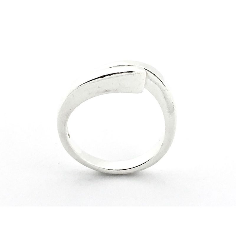 Image 3 of Silver solitaire ring; zirconia