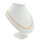 Image 3 of Tricolor gold navy link necklace
