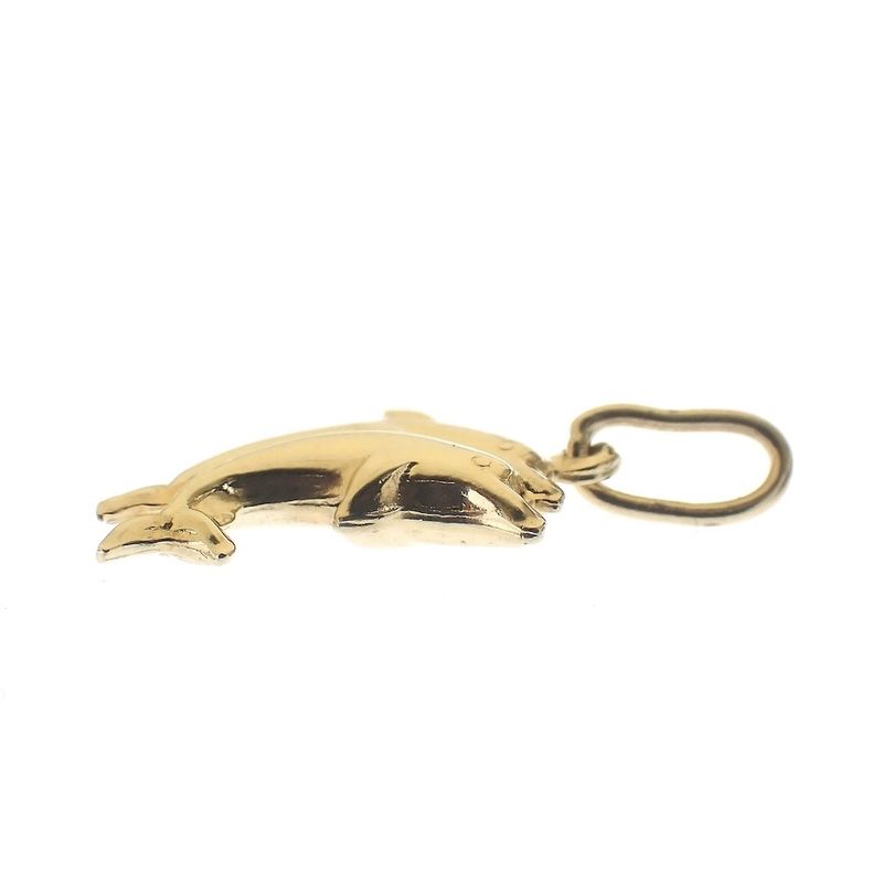 Image 5 of Gold charm of two dolphins