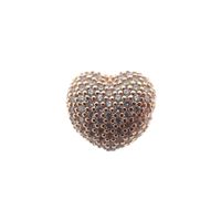 Pandora clip charm; Rose gold plated; Pavé Heart