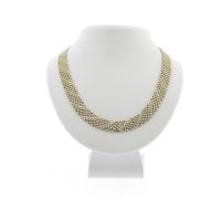 Two-tone gold panther link necklace | 45 cm