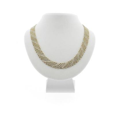 Image 1 of Two-tone gold panther link necklace | 45 cm