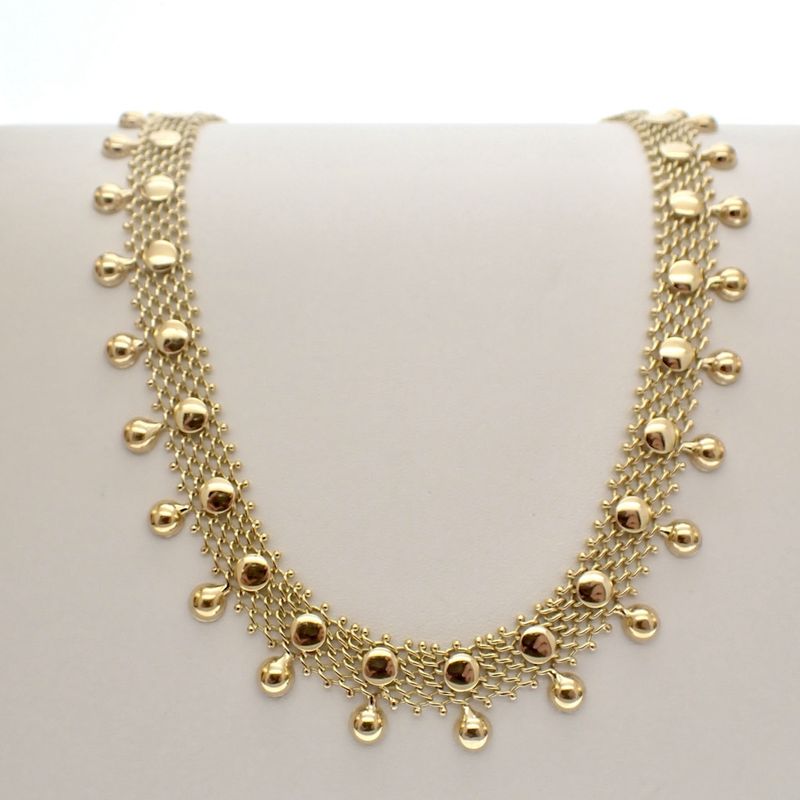 Image 1 of Gold women's necklace; Vintage | 45 cm
